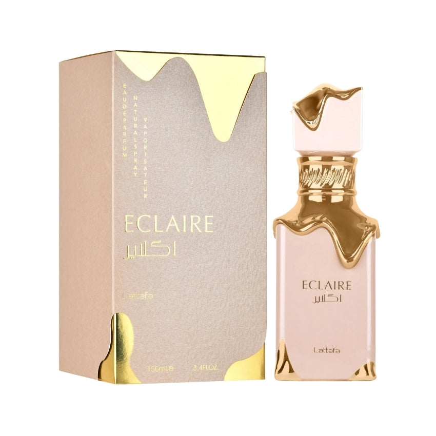 Confezione e bottiglia Eclaire fragranza dolce e avvolgente Amira Essence