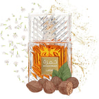 Khamrah profumo unisex con note cannella noce moscata datteri pralina Amira Essence