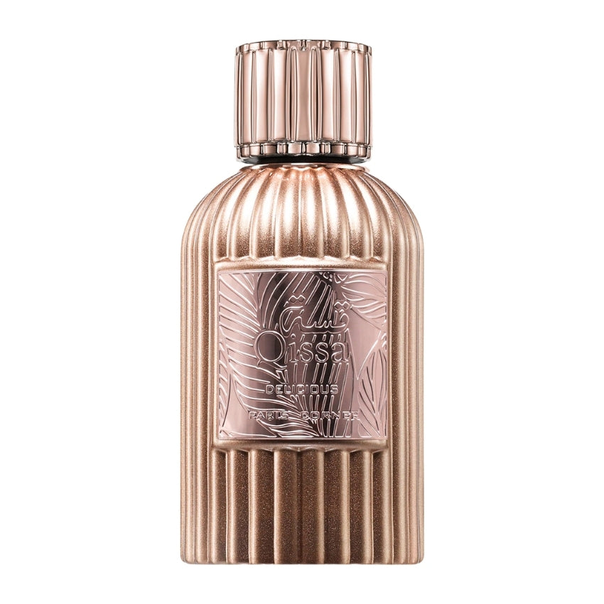 Bottiglia Qissa Delicious profumo femminile gourmand orientale dolce Amira Essence