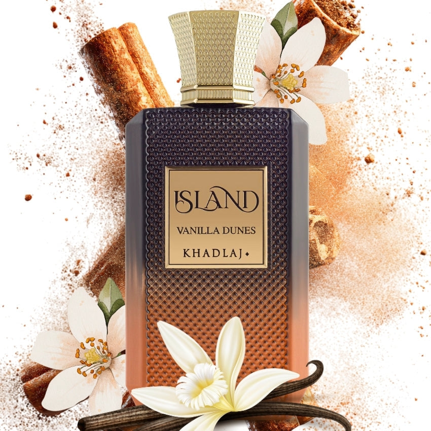 Dettaglio packaging Vanilla Dunes fragranza orientale con vaniglia cannella e cardamomo