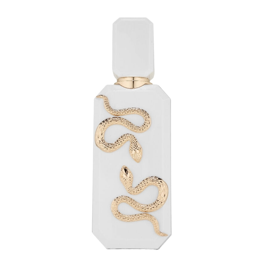 Profumo Veneno Bianco elegante con serpe dorata